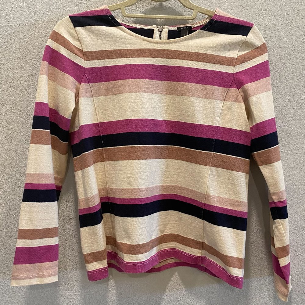 J.CREW Striped Shirt Purple + Navy S